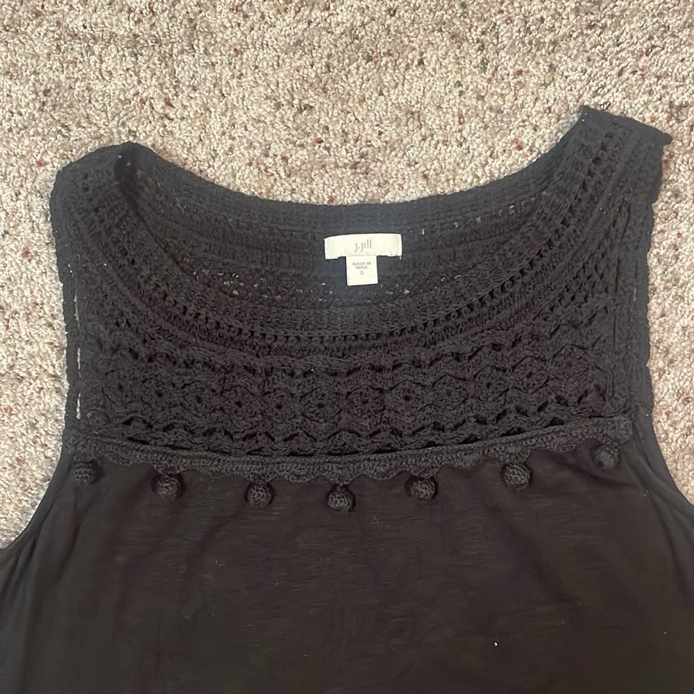 Pure J.Jill Woman’s‎ Black Crochet Tank Top Size Small - Picture 2 of 6